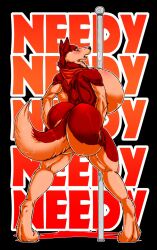 2013 abstract_background anthro anthrofied ass balto_(film) balto_(series) bandana big_breasts big_butt biped blush breasts canid canine canis clothing digitigrade domestic_dog english_text female fur half-closed_eyes hi_res huge_breasts huge_butt husky hyper jenna_(balto) kerchief mammal muscular muscular_anthro muscular_female narrowed_eyes nordic_sled_dog nude open_mouth pole red_theme simple_background solo spitz standing text universal_studios xtrent968