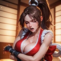 ai_generated big_breasts cum_on_face facial king_of_fighters kof mai_shiranui t_survivor true_survivor_95745