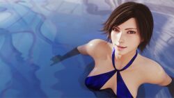 3d big_breasts blender brown_eyes brown_hair clothing female forsavide kazama_asuka looking_at_viewer namco swimsuit tekken tekken_8 wet