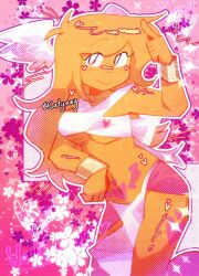 aaria alien catya_(artist) girl ibispaintx mummy_costume oc original_character valentine's_day yellow_body