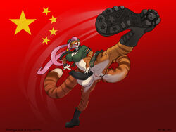 1futa army balls big_balls big_penis black_penis boots chinese_flag clothing erection feline flag footwear futanari herm intersex jin_shujiao mammal nibiki penis pussy shengxiao solo solo_futa stance stars tiger uniform