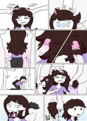 1girls annoyed_expression clothed_female comic groping hairjob jaiden_animations molestation multiple_girls pencilsinner121412 penis_in_hair scared smelling_hair touching_hair