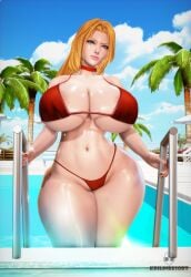 1girls 3d big_breasts bikini bleach blue_eyes cleavage curvaceous curvy_female eyes female female_only getting_out_of_pool honey_select hourglass_figure krillinresort large_breasts light-skinned_female light_skin long_hair looking_at_viewer matsumoto_rangiku orange_hair pool standing thick thick_thighs voluptuous voluptuous_female water watermark wide_hips