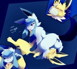 draco_(artist) eeveelution glaceon jolteon penis pokemon pokemon_(species) straight