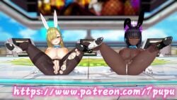 2girls 3d 3d_animation asuna_(blue_archive) asuna_(bunny)_(blue_archive) asuna_(bunny_girl)_(blue_archive) black_hair black_stockings blonde_hair blue_archive breasts bunny bunny_costume bunny_girl bunnysuit dancing dark-skinned_female fat_ass gangbang group group_sex iwara karin_(blue_archive) karin_(bunny)_(blue_archive) karin_(bunny_girl)_(blue_archive) large_breasts long_hair music nipples orgy sex song sound stockings tagme thick thick_ass thick_thighs thighhighs thighs video