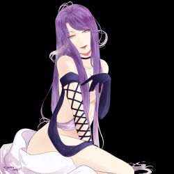 barely_clothed cordelia_(diabolik_lovers) diabolik_lovers long_hair purple_hair vampire