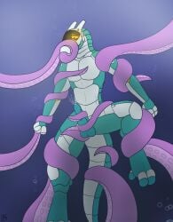 anthro duo female hi_res kariwolf197 male male/female male_only seaspray synth_(vader-san) tentacle underwater water