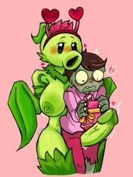 1boy 1futa 1girls anthro anthrofied ass breasts breasts female flora_fauna futanari penis plant plant_girl plant_humanoid plantie plants_vs._zombies plants_vs_zombies popcap_games pussy zombie zombie_(pvz) zombiehorny