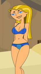 2d alternate_version_available big_breasts blonde_female blonde_hair blue_eyes bra breasts cartoon_network ecchi lindsay_(tdi) long_hair looking_at_viewer panties pov teletoon thighhighs_removed thighs tjlive5 total_drama_island underwear white_female