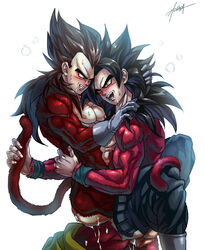 abs anal bara cum cum_in_ass cum_while_penetrated cumdrip dragon_ball dragon_ball_gt drooling gay kim_yura_(goddess_mechanic) male male_only multiple_males muscle muscles pecs size_difference son_goku super_saiyan_4 tail vegeta yaoi