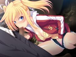 10s 2d blonde_hair censored dhampir female game_cg kunoichi lilith-soft male ninja pointy_ears shinganji_kurenai straight tagme taimanin_(series) taimanin_asagi_battle_arena taimanin_kurenai zol