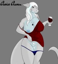 alcohol anthro beverage big_breasts blue_hair blue_scales breasts claws clothed clothing dragon dress drinking dripping female food frostedscales glass grey_background grey_scales grey_theme hair heart hi_res mammal mature_female mother multicolored_hair multicolored_scales nail_polish nipples panties panties_down parent presenting pubes pussy pussy_juice scales scalie simple_background solo tattoo two_tone_hair two_tone_scales underwear wet wet_panties white_hair wine