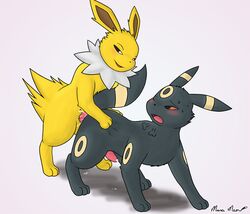 anal anal_sex anus ass balls eeveelution fur furry_ears furry_tail jolteon male maxi_meow nintendo penetration penis pokemon pokemon_(species) sex tail umbreon video_games yaoi