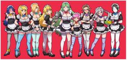 6+girls 9girls akairiot animal_crossing animal_crossing_girl apron beauty_mark black_hair blonde_hair blue_eyes blue_hair blush breasts brown_eyes brown_hair cleavage dress earrings female female_only fire_emblem fire_emblem_awakening fully_clothed garter_straps green_eyes green_hair grey_hair hair_over_one_eye human kid_icarus large_breasts lineup long_hair lucina_(fire_emblem) maid maid_headdress mario_(series) medium_breasts metroid mole multiple_females multiple_girls nintendo pale_skin palutena pink_hair pointy_ears ponytail princess_peach princess_rosalina princess_zelda ribbon robin_(fire_emblem) robin_(fire_emblem)_(female) samus_aran short_hair smile standing super_smash_bros. super_smash_bros._for_nintendo_3ds_and_wii_u take_your_pick the_legend_of_zelda thighhighs tied_hair twilight_princess twintails villager villager_(animal_crossing) white_eyes wii_fit wii_fit_trainer wink zelda_(twilight_princess)