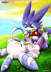 3_fingers 3_toes bbmbbf bottomless claws closed_eyes clothed clothing digihentai digimon digimon_(species) digimon_story digimon_story:_sunburst_and_moonlight dragon duo erection female fur green_eyes gumdramon half-dressed holding_legs interspecies leg_grab legs_up looking_down lunamon lying male mammal missionary_position on_back outside palcomix penetration penis purple_fur reptile scalie sex spread_legs spreading straight toes vaginal_penetration white_fur