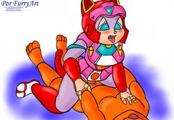 1boy 1girls anthro breasts clothing curvy domestic_cat feline female fur furry large_breasts male male_penetrating mammal panties penis pink_fur polly_esther por_furryart_(artist) position_of_the_cow pussy samurai_pizza_cats sex short_skirt skirt straight tail underskirt underwear