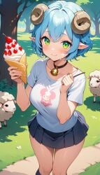 ai_generated fanart kotone_asahi sheep sheep_girl tagme vtuber