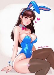 breasts bunny_ears d.va female female_only konomiarts looking_at_viewer overwatch solo tagme