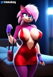 ai_generated ass booty breasts female hips magenta_fur pink_hair seductive_look solo sonia_the_hedgehog sonic_(series) sonic_the_hedgehog_(series) sonic_underground thick_thighs thighs