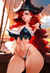 2d ai_generated female female_focus female_only league_of_legends miss_fortune pirate pirate_hat sarah_fortune solo solo_female solo_focus tagme underwear