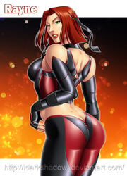 1girls ass ass_cleavage big_ass big_butt bloodrayne butt butt_crack clothed clothed_female clothes clothing dat_ass dhampir female female_only fully_clothed green_eyes looking_at_viewer looking_back majesco medium_hair rayne red_hair solo standing thedarkness tight_clothing uncensored vampire