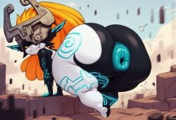 ai_generated big_ass donut_anus gigantic_ass gvukub huge_ass midna puffy_anus shortstack the_legend_of_zelda thick_thighs twilight_princess