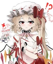 big_breasts breasts collar flandre_scarlet nosebleed ougiikun ribbon ribbons sakuya_izayoi touhou