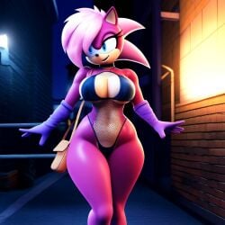 ai_generated ass booty breasts female hips magenta_fur pink_hair seductive_look solo sonia_the_hedgehog sonic_(series) sonic_the_hedgehog_(series) sonic_underground thick_thighs thighs