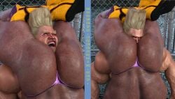 1boy 1girls 3d alfpablo ass big_ass duo facesitting king_(tekken) male muscular muscular_male nude nude_male paul_phoenix rimming shaheen tekken tekken_8