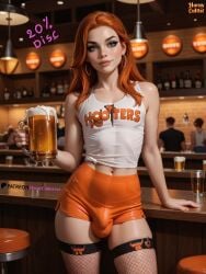 ai_generated bulge cute femboy femboy_hooters feminine_male fishnets flat_chest horny_cultist_artist long_hair patreon shorts trap