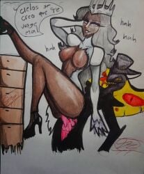 big_ass big_breasts dario_loco_ double_penetration drawing hazbin_hotel sera_(hazbin_hotel)