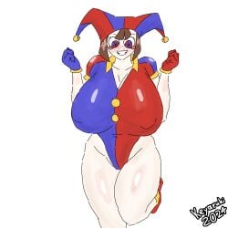 1female 1girls 2d 2d_(artwork) ass big_ass big_breasts big_hips big_thighs boobs_bigger_than_head breasts clown clown_girl clussy female female female_focus female_only flat_colors gigantic_breasts hips jester keyaruki massive_breasts pomni_(the_amazing_digital_circus) shiny_skin signature simple_background simple_coloring solo solo_focus standing the_amazing_digital_circus thick_thighs thighs twitter_link unrealistic_proportions voluptuous voluptuous_female