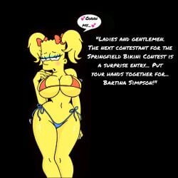 bart_simpson bartina_simpson bedroom_eyes big_breasts bikini busty curvy_female curvy_figure horny_female mtf_transformation rule_63 the_simpsons twintails voluptuous_female