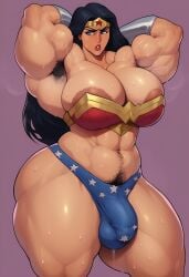 1futa abs ai_generated almost_naked amazon areola_slip areolae armpit_hair armpits arms_behind_head arms_up ball_bulge balls_in_panties balls_under_clothes bandeau barely_clothed biceps big_balls big_breasts big_muscles black_hair blue_underwear bracers breast_squeeze breasts bulge bulky bush bustier busty circlet civitai cleavage color excessive_pubic_hair flaccid flexing front_view futa_sans_pussy futanari hairy_armpits happy_trail headband huge_breasts jimojo lingerie long_hair midriff muscular muscular_arms muscular_futanari muscular_thighs navel penis_under_clothes pony_diffusion_xl pubic_hair pubic_hair_peek shiny_skin simple_background skimpy skimpy_clothes skimpy_costume steam steaming_body steamy_armpits strapless superheroine sweat sweating sweaty_breasts sweaty_thighs thick_thighs thighs thong triceps tubetop underwear veiny_arms veiny_muscles wide_hips wonder_woman wristband