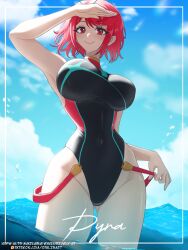 artofopal breasts female female_only nintendo pyra short_hair solo swimsuit tagme xenoblade_(series) xenoblade_chronicles_2