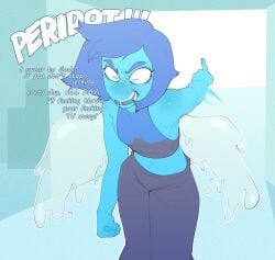 1girls 2024 2d 2d_(artwork) angry blue_body blue_hair english english_text female jpeg jpg lapis_lazuli_(steven_universe) mr_fuga mrfuga pants short_hair steven_universe text white_text