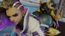 3d 3d_animation anilingus_through_clothes animated arkana ass_on_face ass_sniffing big_ass face_on_ass facesitting female kishi no_sound overwatch smothering sombra tagme video yuri