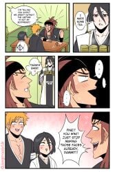 1girls 3boys abarai_renji bleach byakuya_kuchiki dangerousbride dialogue humor ichigo_kurosaki kuchiki_byakuya kuchiki_rukia no_sex renji_abarai wholesome yaoi