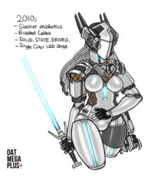 2010s_pc female female_focus female_only lazer_sword ninja ninja_girl oatmegaplus original original_art original_artwork pc_waifu_(oatmegaplus) robot robot_girl robot_humanoid