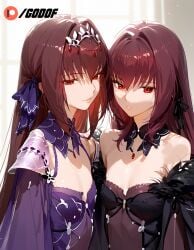 1femboy 2boys 2femboys ai_generated cute fate/grand_order fate_(series) godof patreon rule_63 scathach_(fate) scathach_skadi sissy small_breasts small_penis trap