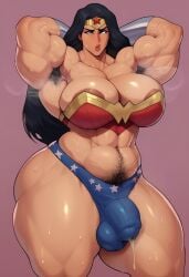 1futa abs ai_generated almost_naked amazon areola_slip areolae armpit_hair armpits arms_behind_head arms_up ball_bulge balls_in_panties balls_under_clothes bandeau barely_clothed biceps big_balls big_breasts big_muscles black_hair blue_underwear bracers breast_squeeze breasts bulge bulky bush bustier busty circlet civitai cleavage color dripping_precum excessive_pubic_hair flaccid flexing front_view futa_sans_pussy futanari hairy_armpits happy_trail headband huge_breasts jimojo lingerie long_hair midriff muscular muscular_arms muscular_futanari muscular_thighs navel o_mouth ohogao penis_under_clothes pony_diffusion_xl precum precum_drip precum_through_clothing pubic_hair pubic_hair_peek shiny_skin simple_background skimpy skimpy_clothes skimpy_costume steam steaming_body steamy_armpits strapless superheroine sweat sweating sweaty_breasts sweaty_thighs thick_thighs thighs thong triceps tubetop underwear veiny_arms veiny_muscles wide_hips wonder_woman wristband