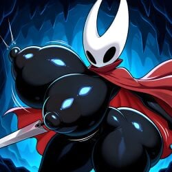 ai_generated breasts hollow_knight hollow_knight:_silksong hornet_(hollow_knight) hyper_ass hyper_breasts hyper_nipples karlov_13