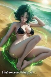 1female 1girls ai_generated asian asian_female bikini black_bikini black_swimsuit black_swimwear clothes clothing female female_only green_hair green_hair_female hourglass_figure japanese japanese_female klexyai long_hair long_hair_male one-punch_man patreon_link solo solo_female swimsuit swimwear tagme tatsumaki voluptuous voluptuous_female