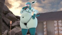 bbw big_breasts breasts glaceon moobs nipples overweight pokémon_(species) pokemon pokemon_(species) queenofthekabuto thick_thighs wide_hips