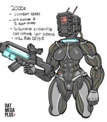 2000s_pc abs anthro female female_focus female_only gaming_pc gun information muscular muscular_female oatmegaplus original original_art original_artwork pc_waifu_(oatmegaplus)