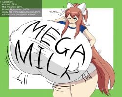 1girls 2022 aroused blush blush breast_expansion brown_hair color confused confusion doki_doki_literature_club drooling expansion green_eyes hi_res high_resolution highres huge_breasts just_monika large_breasts mega_milk monika_(doki_doki_literature_club) motion_lines nipple_bulge one_eye_closed open_mouth shocked simple_background sloshing_breasts solo solo_female stretched_clothing surprised swelling thick_thighs tight_clothing tradicon666 white_bow wide_hips