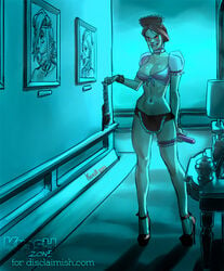 apron astrid_hofferson bdsm biting_lip blue blush_stickers bondage choker cleavage collar dildo disney dreamworks elsa_(frozen) fabalex female female_only frozen_(film) gag gagged high_heels how_to_train_your_dragon human kras krashzone legio maid maid_headdress mouth_gag navel sex_toy smile solo standing thigh_strap