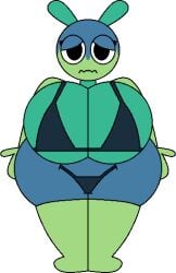 1girls bikini breasts breasts_bigger_than_head caterpillar dandy's_world female flat_colors huge_breasts jvjhfdgjgfjh rule_63 squirm_(dandy's_world) tagme