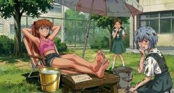 3girls ai_generated asuka_langley_sohryu barefoot beaten blue_eyes blue_hair bondage bullying chaise_lounge clothed crossed_ankles crossed_feet crossed_legs crying denim_shorts dominant dominant_female domination enjoying fan feet femdom foot_fetish foot_slave footprint grass happy happy_dom happy_girl humiliated humiliating humiliation humiliation_fetish insulting kneeling long_hair loser loser_submits medium_breasts mistress_and_slave mocking neon_genesis_evangelion obedience obedient obedient_sub orange_hair outside public_humiliation red_eyes rei_ayanami relaxing sad_sub short_hair short_shorts slave_girl smile smiling sobbing soles soles_fetish submissive submissive_female tears teenage_girl toes tsundere winner worn_footwear writing pink_tank_top school_uniform dirty_feet dirty dirt bucket hikari_horaki brown_hair teeth teeth_showing open_smile cleaning dirty_clothing dirty_clothes bullied pointing_at_another laugh laughing_at_another holding_laugh envelope love_letter footstool footprints footprint_on_body punishment water dirty_girl bare_legs legs armpits bare_armpits arms_behind_back slave_training hierarchy_play dominated humiliated_female laughing