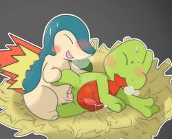 anal blush closed_eyes cum cum_in_ass cum_inside cyndaquil edit furry furry_only male nintendo open_mouth pokemon sweat tongue treecko uncensored video_games yaoi